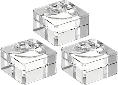 Dailygoods - 3 stuks K9 glazen kristallen bolhouder, vierkante transparante sokkel voor bal van 5 cm, display voor lensbal, decoratieve bal, kerstbal, fotografische displaystandaard