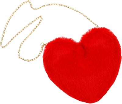 Rode Hartvormige Tas voor Dames, Pluche Accessoires voor Kostuums, Perfect voor Feestdagen, Verjaardagen en Valentijnsdag