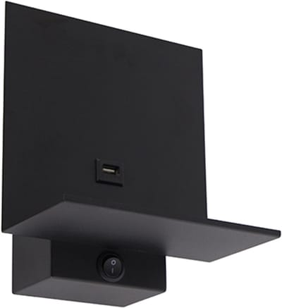 QAZQA flero - Moderne Wandlamp voor binnen - 1 lichts - D 15.2 cm - Zwart - Slaapkamer