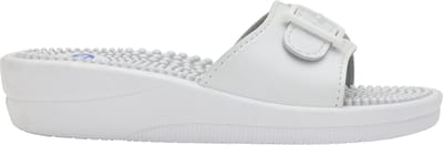 SCHOLL NEW MASSAGE PVC Womens White FALSO Mules - White - Maat 36