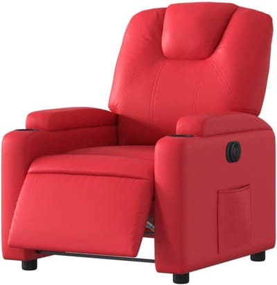 Elektrische relaxstoel - Comfort stoel - Ontspannen thuis - 135 graden ligfunctie - 74 x 88 x 97 cm - Rood