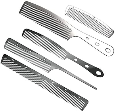 Metalen Kapper Kammen - Haar Styling Set - Haar Knippen - Anti Statisch - 5 Stuks - Zilver