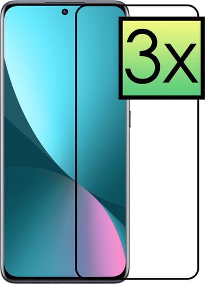 Screenprotector - 3 Stuks - Geschikt voor Xiaomi 12 - Full Cover - Beschermglas - Gehard Glas - Tempered Glass - Screen Protector