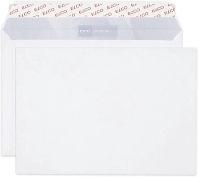 Witte C5 Verzendzakken 100 g/m² FSC Gecertificeerd met Sluiting in Dispenserdoos 500 Stuks
