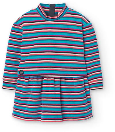 Boboli Velour Striped Jurk Veelkleurig 12 Months