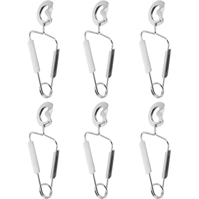 6 Stuks Schelp Voedselklem Metalen Tang met Gaten Roestvrij Staal Escargot Zeevruchten Serveerklem Slakkenbord Koekenpan Pincet 15.00X6.00X4.00CM white