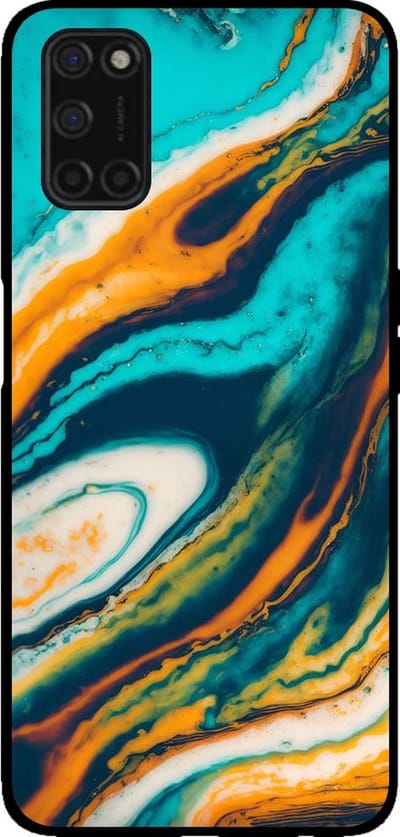 Smartphonica Telefoonhoesje voor OPPO A52 / A72 4G / A92 marmer look - backcover marmer hoesje - Groen geschikt voor Oppo A52;Oppo A72;Oppo A92
