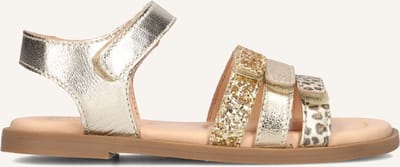 Ton & Ton Meisjes Platte sandalen - Lissa - Goudkleurig - Textiel - - Maat 25