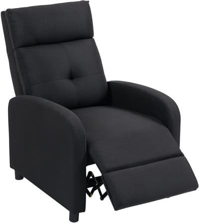 Homcom Sofa Recliner-Polyester-87L x 67B x 98H cm-Zwart