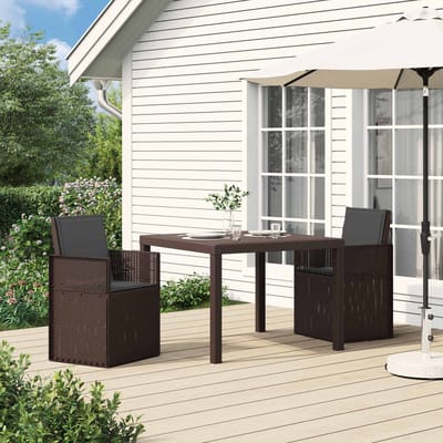 vidaXL - Tuinstoelen - 2 - st - Bruin - en - antracietkleurig - PP