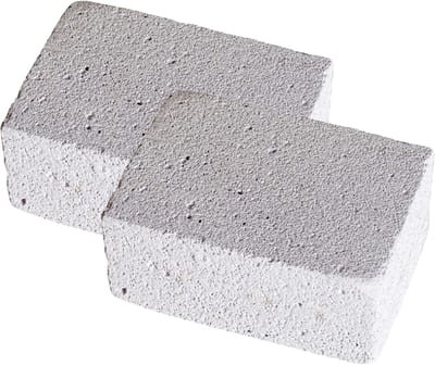 Gerimport Schoonmaak steen voor barbecue - 2x - Schuursteen - BBQ reinigingsblok - 10 x 8 x 5 cm - Grijs