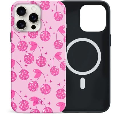 xoxo Wildhearts siliconen hoesje geschikt voor iPhone 14 Pro Max hoesje - Disco Girl - Magnetisch telefoonhoesje - Magneet case - Kwalitatieve backcover - TPU materiaal - Hoesjes met discoprint - Roze