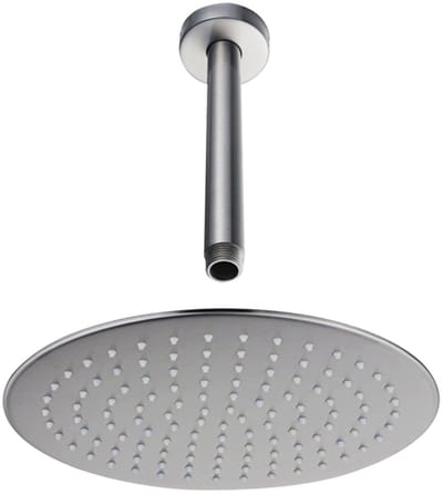 FugaFlow Eccelente Acces Hoofddouche - 25cm - rond - plafondarm 20cm - Geborsteld RVS PVD (RVS)