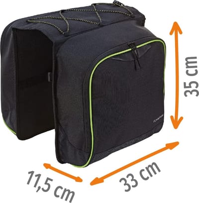 Hikemeister ® Prophete dubbele Fietstas - Geschikt voor o.a elektrische fiets - Fietstassen water afstotend - 20L - Zwart dubbele fietstas