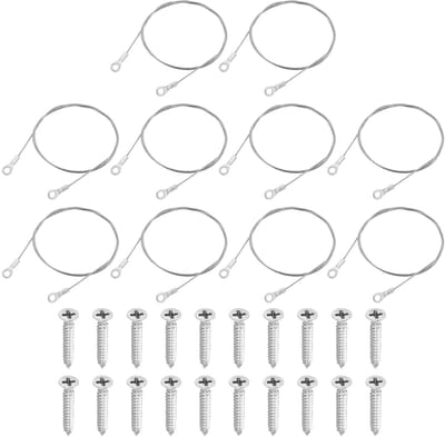 Cosensi - Draadkabelset - 10 Stuks Roestvrij Staal - Corrosiebestendig - 80cm x 1.5mm - Zelftappende Schroeven - Geschikt voor Binnenruimtes