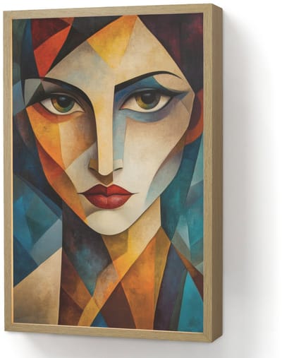 Wandlamp 40x60 cm - Oplaadbaar - Portret - Abstract - Vormen - Wandlampen binnen woonkamer - Slaapkamer lamp - Decoratieve nachtlamp - Vloerlamp draadloos