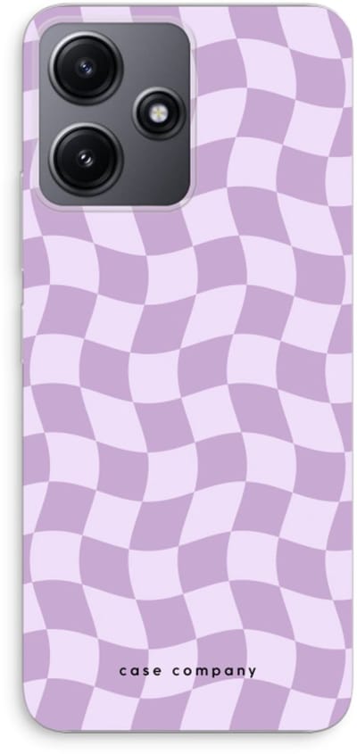 Case Company® - Hoesje geschikt voor Xiaomi Redmi 12 hoesje - Grid Paars - Soft Cover Telefoonhoesje - Bescherming aan alle Kanten en Schermrand