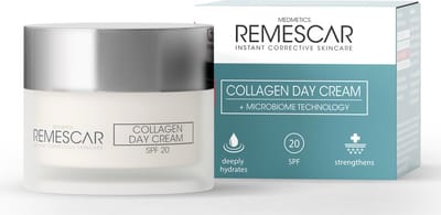 Remescar Collageen Dagcrème SPF 20 - Gezichtsverzorging met pure Collageen, Dagcreme voor vrouwen en mannen, hydraterende Gezichtscreme en Moisturizer om je huid te verstevigen, Anti Rimpel Crème met Microbiome Technologie, 50 ml