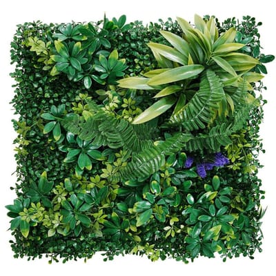 Panneaux Muraux en Gazon Artificiel 8 PIÈCES 50 x 50 cm Verdure 3D pour Décoration