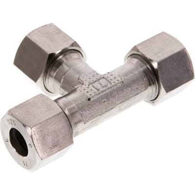 12S RVS T-stuk Snijring 630 Bar DIN 2353 - FL3T-C-ST-12-S