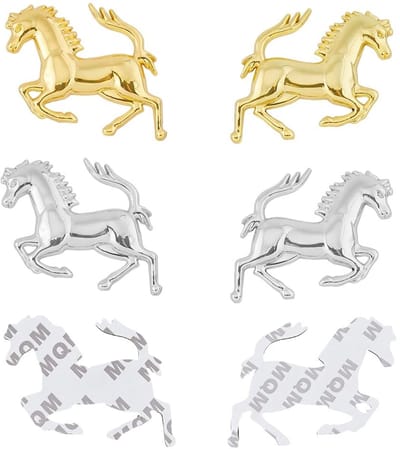 Dailygoody - 3D autostickers - Paard stickers - Zelfklevend - 4 stuks - Autodecoratie - Geschikt voor auto en laptop