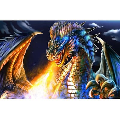 Peinture diamant thème Dragon, dinosaure, perceuse complète, Animal, point de croix, broderie complète, ronde, pour la maison 20X30CM