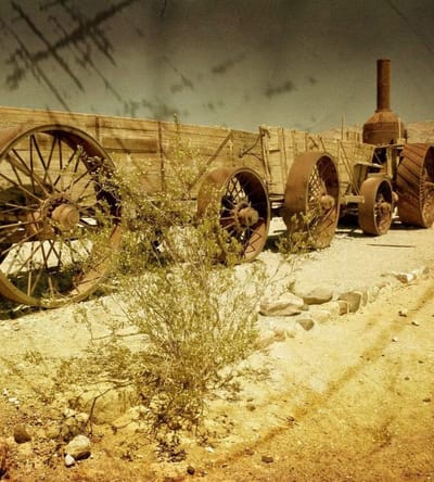 Fotobehang - Old Wagon 225x250cm - Vliesbehang