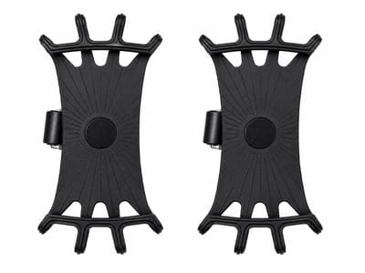 GENVIQ Fiets Telefoonhouder 2-Pack – Universele Siliconen Smartphone Houder – 360° Draaibaar – Anti-Trilling – Sterke Grip – Geschikt voor iPhone & Android – Voor Fiets, E-bike, Scooter en Mountainbike – Zwart