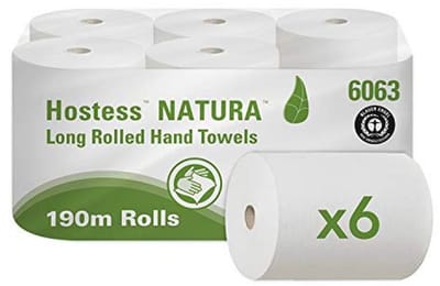 Gerecyclede Handdoekrollen 6 x 190 m - 1-laags Grijs Papieren Handdoekjes voor Duurzame Handhygiëne