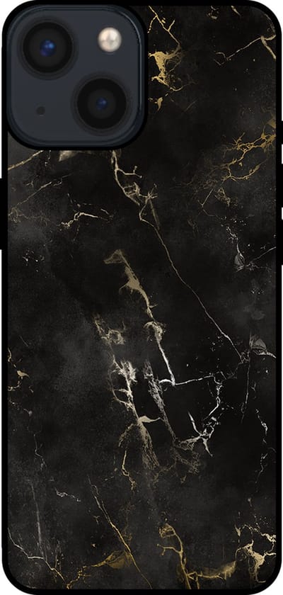 Smartphonica Telefoonhoesje voor iPhone 13 Mini met marmer opdruk - TPU backcover case marble design - Zwart geschikt voor iPhone 13 Mini