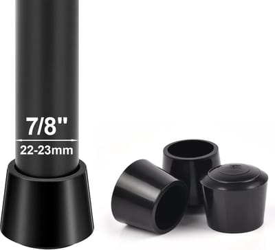Famanu - Stoeluiteinden, 16 stuks, 22 mm, stoelpoot, rubber, stoelpoot, beschermt de vloer tegen lawaai en krassen, binnendiameter 7/8 inch, zwart