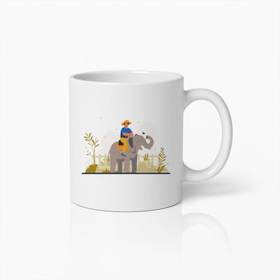 Olifantenrider Mok – Schattige Safari Dier Ontwerp Koffiebeker voor Natuurliefhebbers