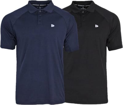 2-Pack Donnay - Sport polo (Björn) - Multi Sportpolo - Heren - Navy/Black (914) - Maat S