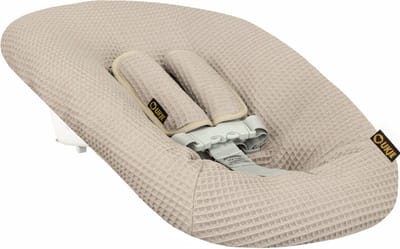 Ukje Newborn Hoes Tripp Trapp - Voor Stokke Kidsmill Novi Kaos Newborn Set - Veilig getest Oeko-Tex - Waterdichte binnenkant - Met Gordelbeschermers - Taupe Wafel