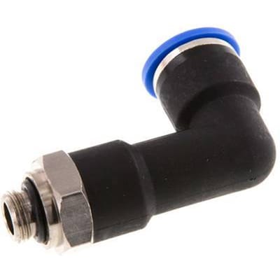 10mm x G1/8'' 90 graden L-verbinding Messing/PA 66 Insteekfitting Buitendraad Lange Behuizing Draaibaar NBR [2 Stuks]