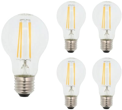 VITO LED Filament Lamp A60 E27 - 8W (vervangt 75W) - 1000lm - 2700K - Ø60mm - 220-240V - Energiezuinig - 5 stuks
