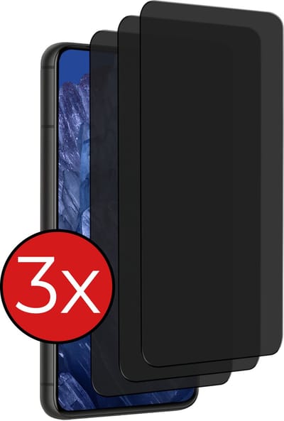 Screenprotector - 3 Stuks - Geschikt voor Google Pixel 8a - Privacy Filter - Beschermglas - Gehard Glas - Tempered Glass - Screen Protector