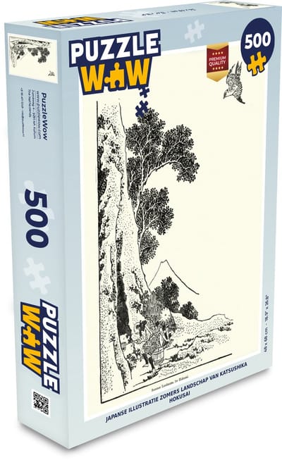 Puzzel Japanse illustratie zomers landschap van Katsushika Hokusai - Legpuzzel - Puzzel 500 stukjes
