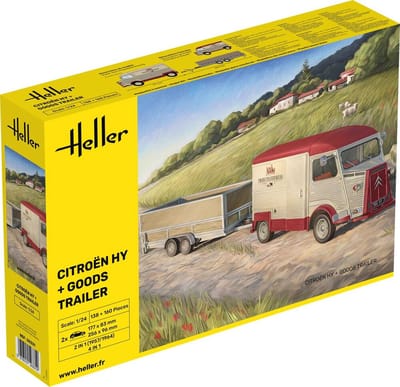 Heller Modelbouwpakket Militaire voertuigen - 50331 Citroën HY Busje met Goederen Aanhanger Plastic - 1:24 - Modelbouw