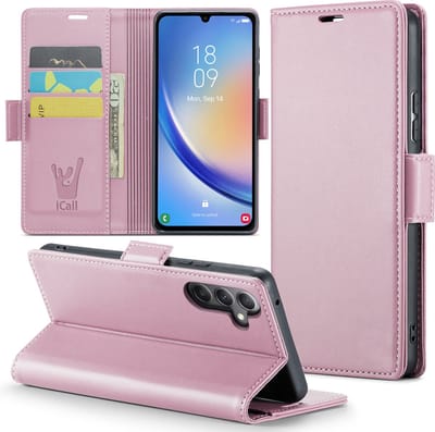 Hoesje geschikt voor Samsung Galaxy A34 - HyperCase Book Cover Kunstleer Rose