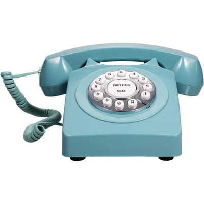 Livre de messages audio, enregistrement vocal rétro, téléphone de mariage personnalisé avec messagerie vocale, meilleurs vœux bleu