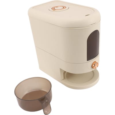 Rijstdispenser Grote Capaciteit Transparant Venster Luchtdichte Bewaarcontainer voor Droogvoedsel voor Bloem S 11.0lb Capacity beige