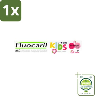 1 x Fluocaril Kids - Bi-Fluoride - Tandpasta - Met Aardbeiensmaak - 3 tot 6 jaar - 50 ml - Tandpasta Voor Kinderen - Fluoride Tandpasta - Kinder Tandpasta - Aardbeiensmaak Tandpasta - Tandenpoetsen Voor Kinderen