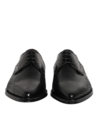 Dolce & Gabbana Zwarte Leren Veterschoenen Heren Derby Shoes