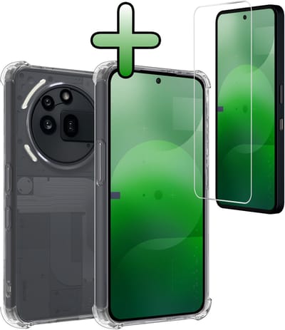 Hoesje Met Screenprotector - Geschikt voor Nothing Phone (3a) Pro - Sterk & Shockproof - Siliconen Case - Back Cover - Telefoon Hoes - Shock Proof - Transparant