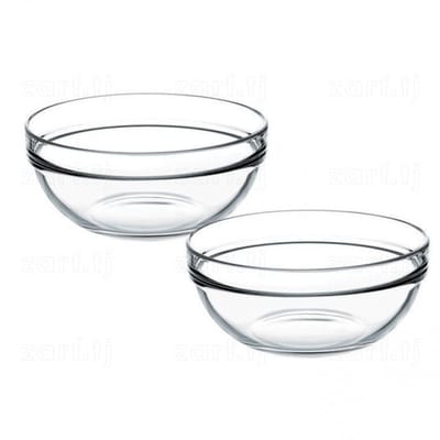 Pasabahce - Chef's set van 2 stuks glazen salade - service - kommetjes 17 x 8 cm - schalen, kommen van glas.