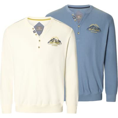 Shirts met lange mouwen, set van 2 HINDREK blauw wit