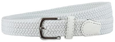 Houtkamp Smalle Elastische Dames Riem - Gevlochten Comfort Stretch Belt - 25 mm breed - Vrouwen Ceintuur - Wit - Lengte totaal 105 cm / Riemmaat 90