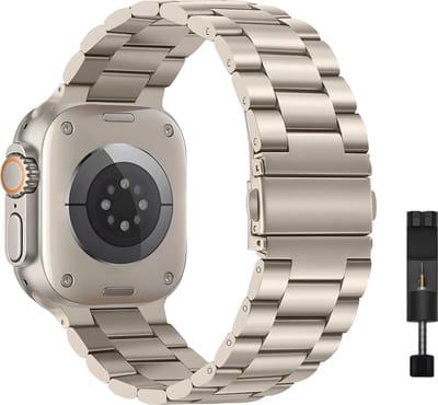 Innerlight® Metal - Starlight - 38/40/41mm - Metalen bandje geschikt voor Apple Watch - Stainless Steel Watch Band - Roestvrijstaal - Geschikt als Apple Watch bandje voor Series 1/2/3/4/5/6/7/8/9/10 42mm/11 42mm/SE