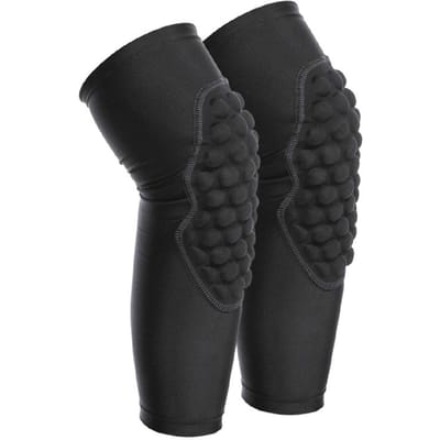 2 Pièces Genouillères Enfants Noir Doux Respirant Léger Résistant aux Chocs Genouillères de Protection Sportive XL black